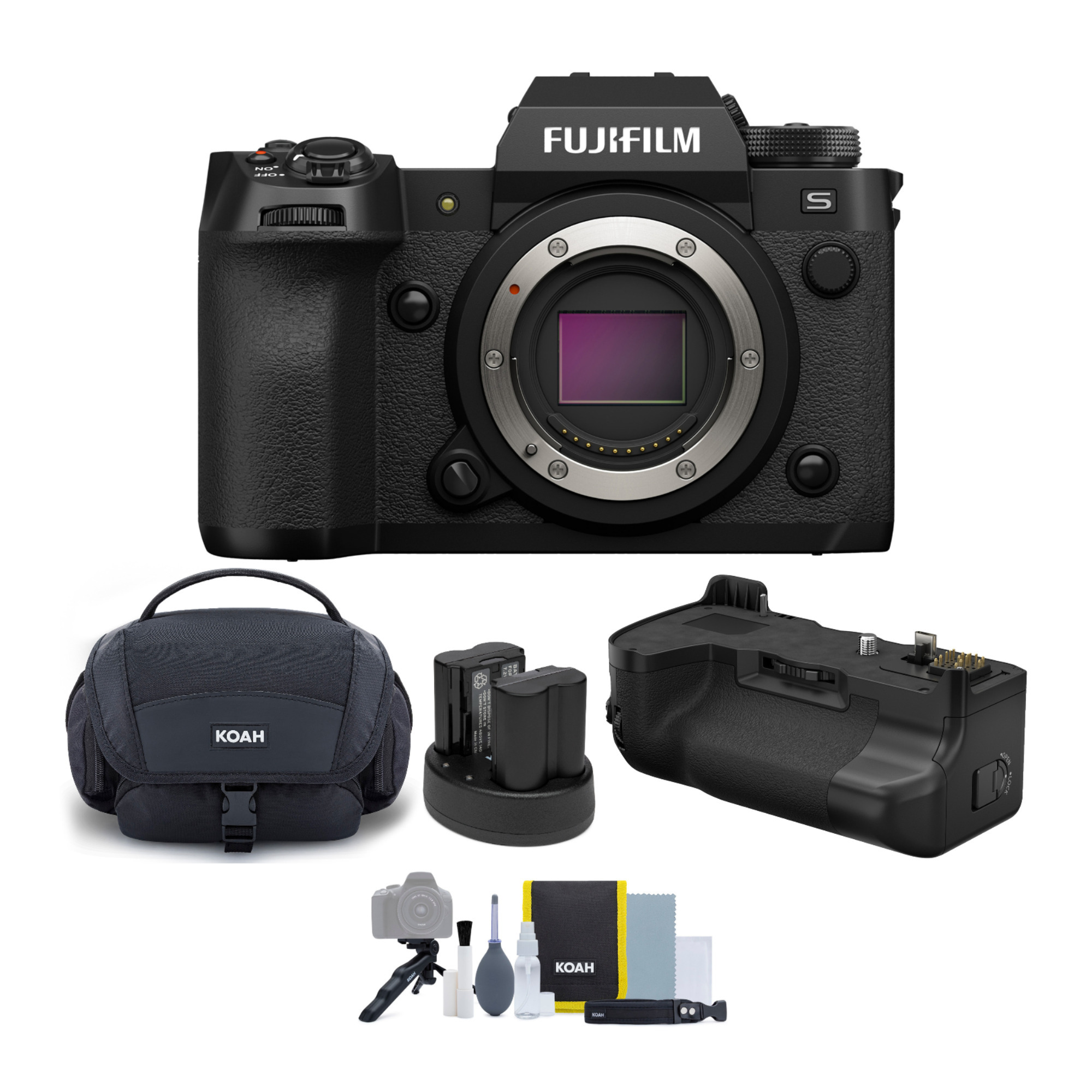 Fujifilm X-H2S Mirrorless Camera Body with Vertical Battery Grip Bundle in Black