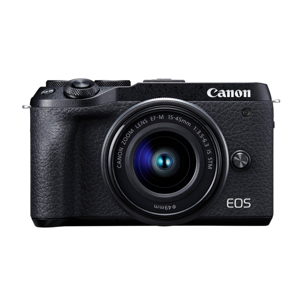 Canon EOS M6 Mark II Mirrorless Camera with EF-M 15-45mm f/3.5-6.3 IS STM Camera Lens Kit in Black