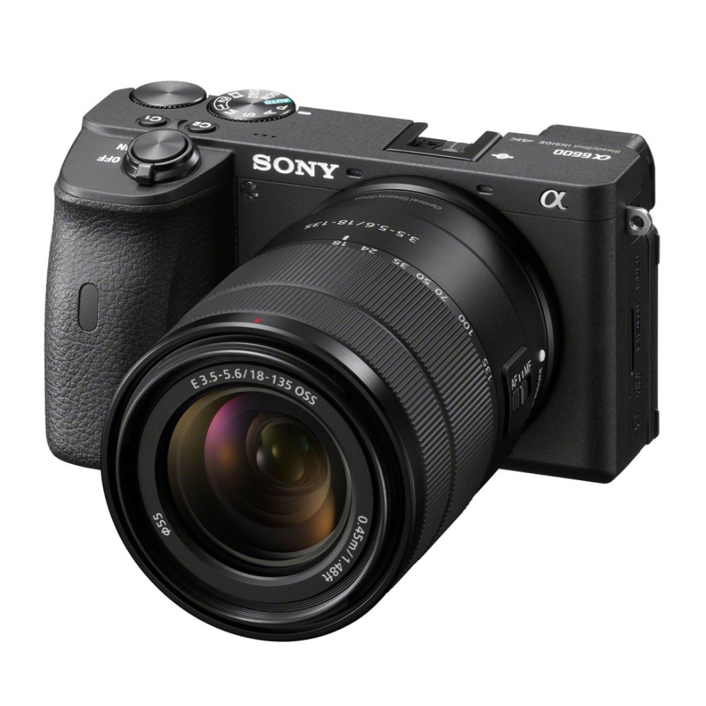 Sony Alpha a6600 APS-C Mirrorless Interchangeable-Camera Lens Camera with 18-135mm Camera Lens in Black