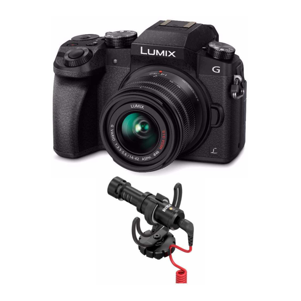 Panasonic LUMIX G7 Mirrorless Camera with 14-42mm f/3.5-5.6 Camera Lens Bundle With Accessory in Black