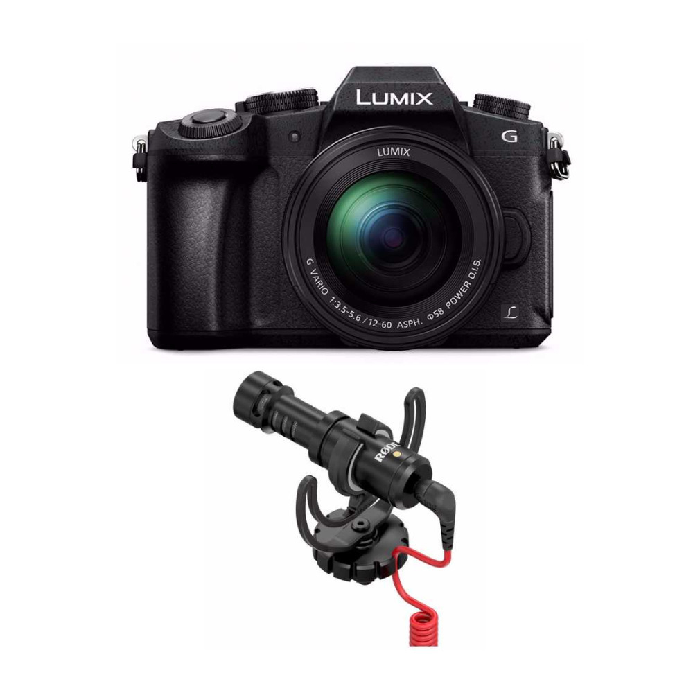 Panasonic LUMIX G85 4K Mirrorless Camera with G Vario 12-60mm Camera Lens and Microphone Bundle in Black