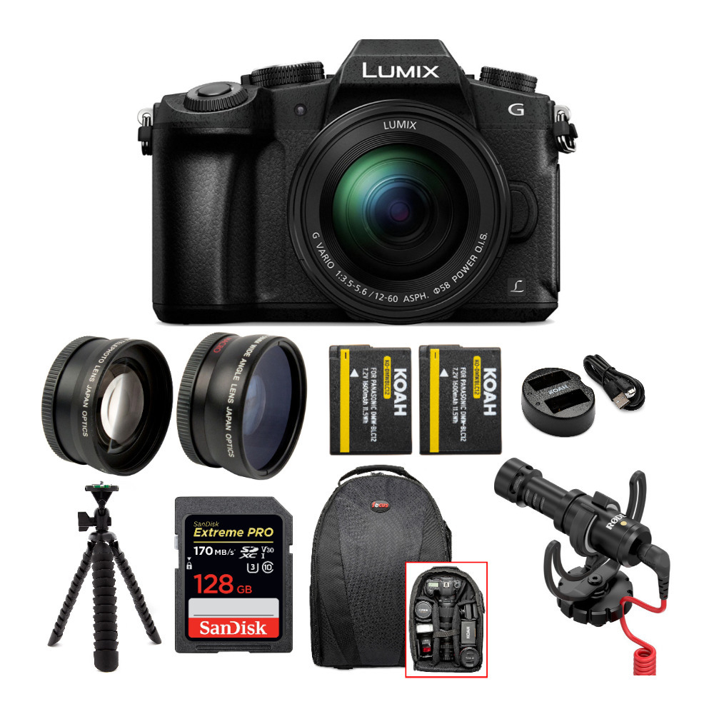Panasonic LUMIX G85 4K Mirrorless Camera with G Vario 12-60mm Camera Lens and Camera Accessories Kit in Black