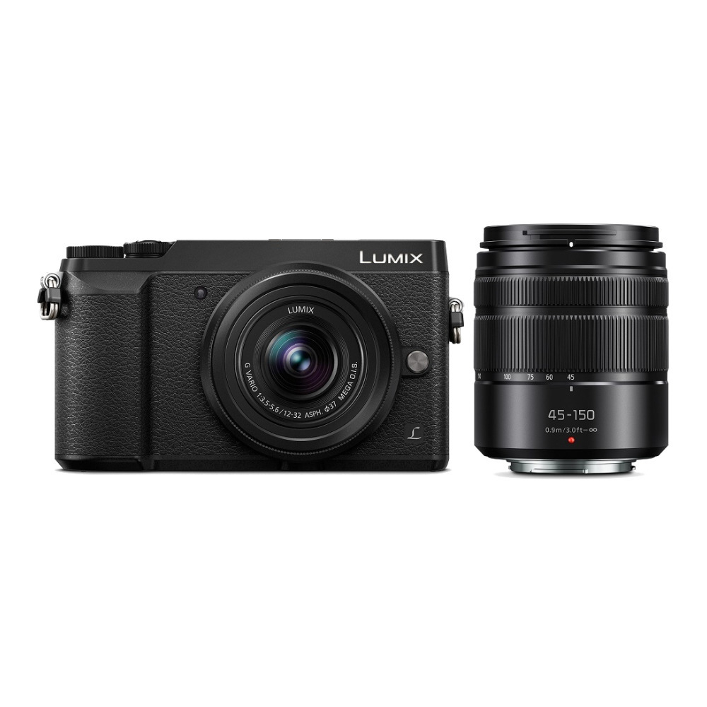 Panasonic LUMIX GX85 Mirrorless Camera with 12-32mm and 45-150mm Lenses in Black