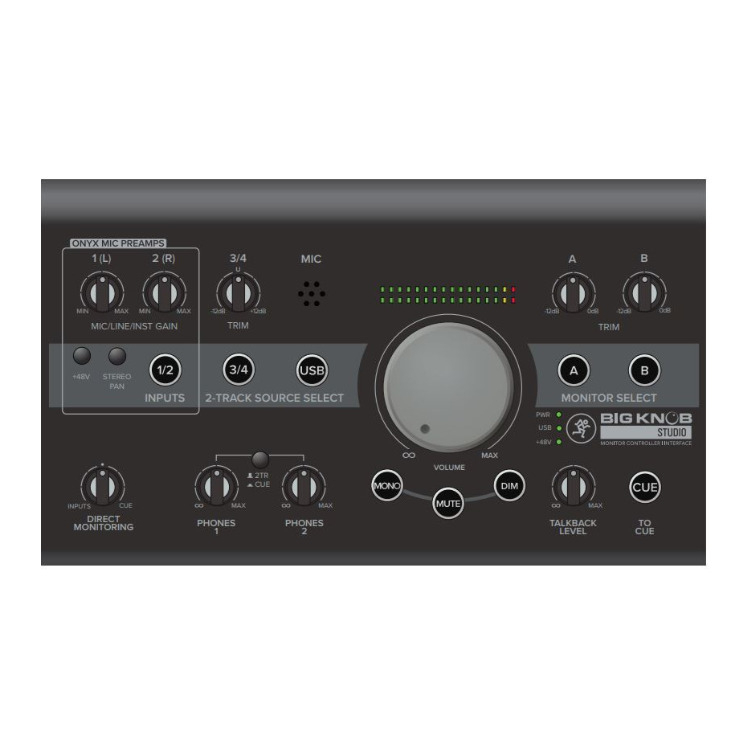 3x2 Studio Monitor Controller and Interface in Black - Mackie Big Knob Studio